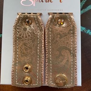 Spark*l band Luxe Rosa bow band, 38/40/41mm Apple Watch adaptors,